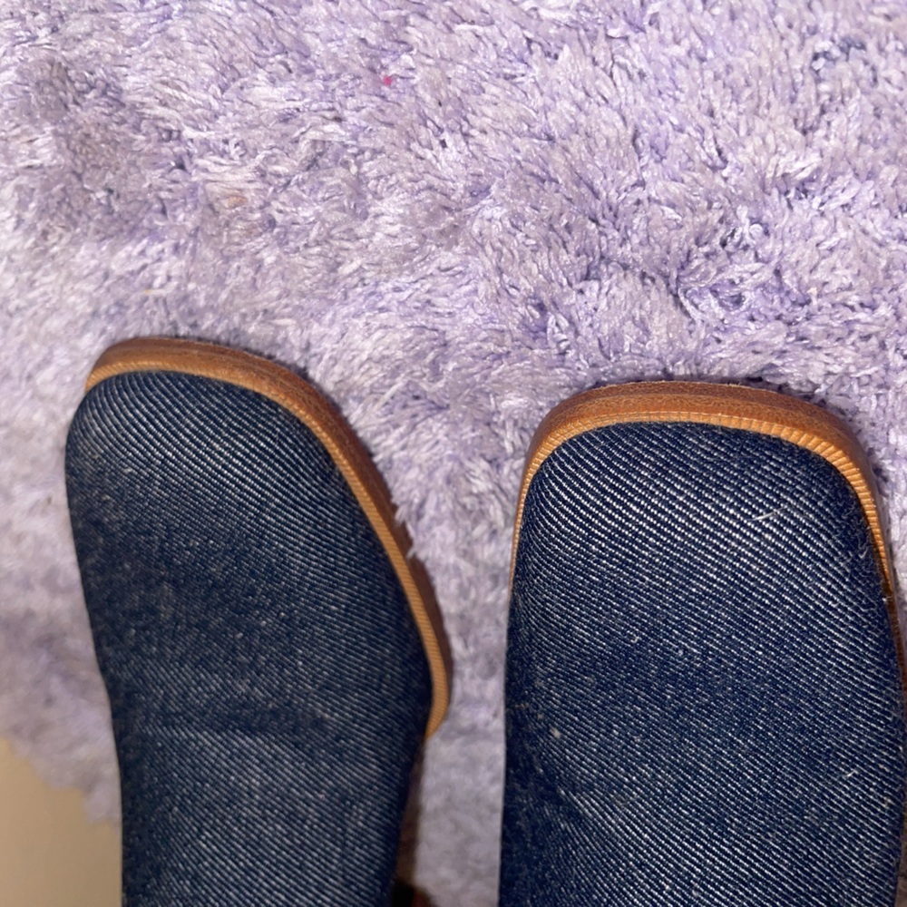 Donald J Pliner Womens Denim Pumps Blue Stretch Square Toe Block Heel Slip On 8N - Picture 8 of 11